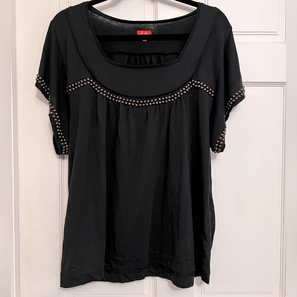 Madewell- Studded tee with flutter sleeves